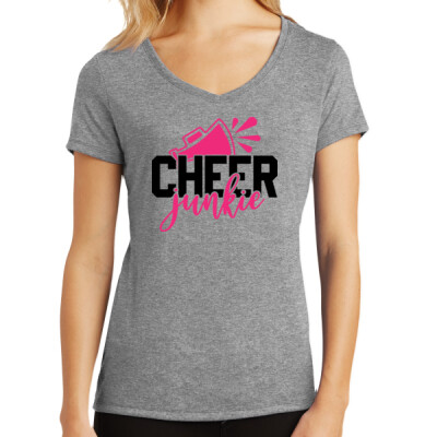 Cheer Junkie Ladies V-neck (2 colors)  Thumbnail